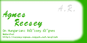 agnes recsey business card